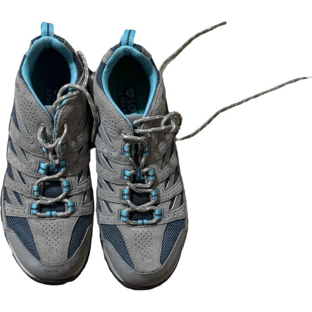 Columbia Redmond V2 Hiking Shoes Womens 9 Grey Blue Good Suede Mesh Trail